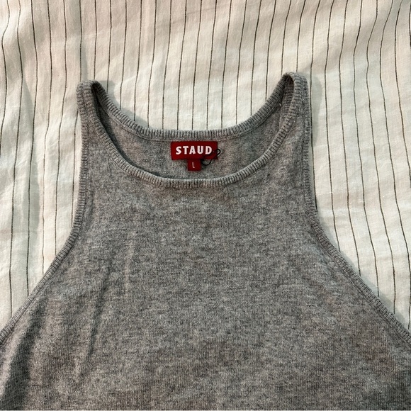 Staud Women’s Heather Gray Ayana Ribbed Knit Tank Top - Picture 7 of 9